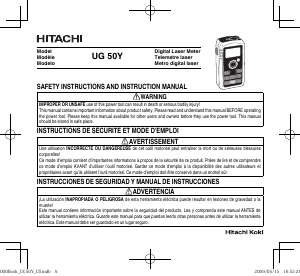 Manual Hitachi UG 50Y Laser Distance Meter
