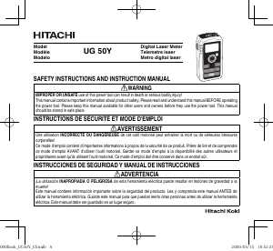 Mode d’emploi Hitachi UG 50Y Mètre de distance au laser