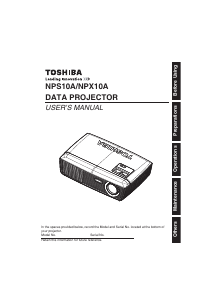 Manual Toshiba NPS10A Projector