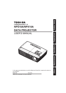 Manual Toshiba NPX10A Projector