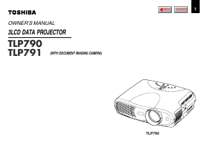 Manual Toshiba TLP791 Projector