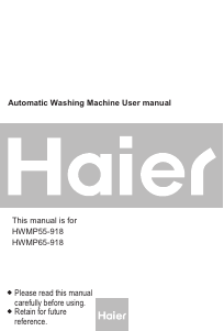 Handleiding Haier HWMP55-918 Wasmachine