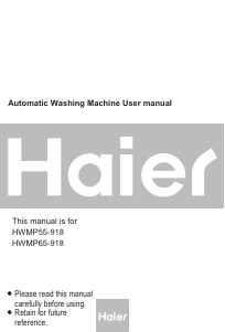 Manual Haier HWMP65-918 Washing Machine