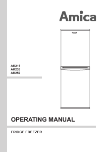 Manual Amica AK215 Fridge-Freezer