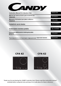 Manuale Candy CFA62 Piano cottura