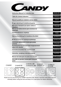 Manual de uso Candy CIK637C/1B Placa