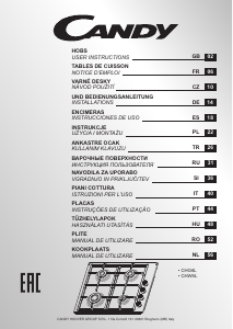 Mode d’emploi Candy CHW6LWW Table de cuisson