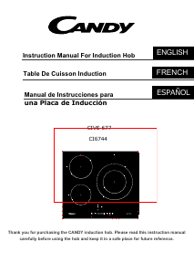 Manual Candy CI6744 Hob