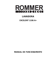 Manual de uso Rommer Excellent 1106 Lavadora