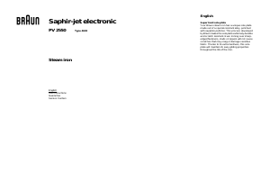 Handleiding Braun PV 2550 Saphir-Jet Electronic Strijkijzer