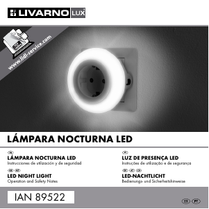 Manual LivarnoLux IAN 89522 Luz noturna