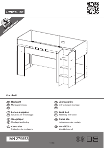 Manual Livarno IAN 279653 Estrutura de cama alta