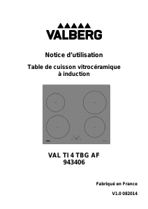 Mode d’emploi Valberg VAL TI TBG AF Table de cuisson