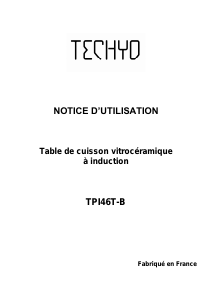 Mode d’emploi Techyo TPI46T-B Table de cuisson