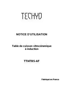 Mode d’emploi Techyo TTI4TBS-AF Table de cuisson