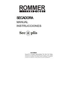 Manual de uso Rommer Secaplis Secadora