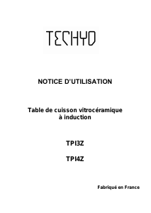Mode d’emploi Techyo TPI3Z Table de cuisson