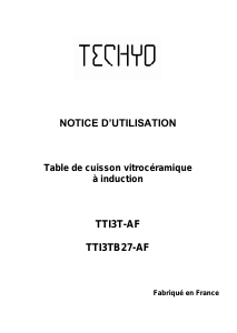 Mode d’emploi Techyo TTI3T-AF Table de cuisson