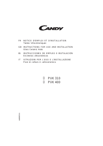 Mode d’emploi Candy PVK310X Table de cuisson