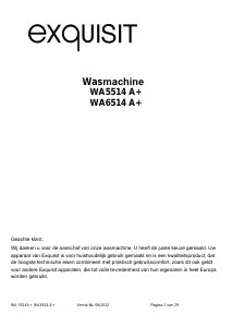 Handleiding Exquisit WA 5514 Wasmachine