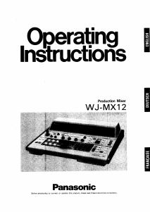 Manual Panasonic WJ-MX12 Mixing Console