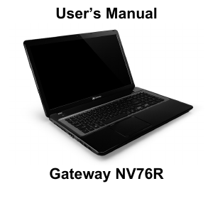 説明書 Gateway NV76R ノートパソコン