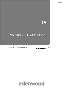 Mode d’emploi Edenwood ED32A01HD-VE Téléviseur LED