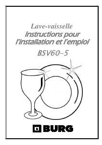 Mode d’emploi Burg BSV60-5 Lave-vaisselle