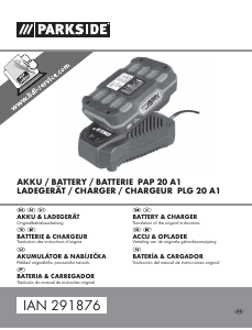 Manual Parkside IAN 291876 Carregador de pilhas