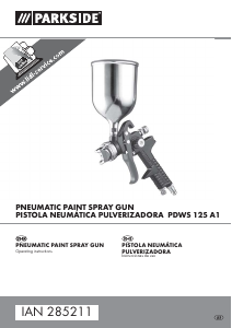 Manual Parkside PDWS 125 A1 Paint Sprayer