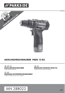 Manuale Parkside IAN 288023 Trapano avvitatore