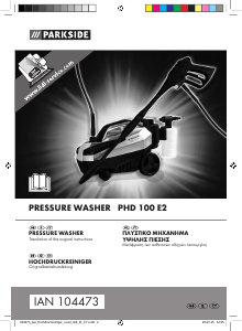 Εγχειρίδιο Parkside PHD 100 E2 Πλυντήριο πίεσης