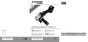 Manual Parkside PWSAP 20-Li A1 Angle Grinder