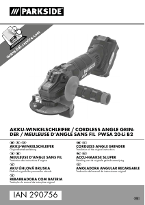 Manual Parkside PWSA 20-Li B2 Angle Grinder