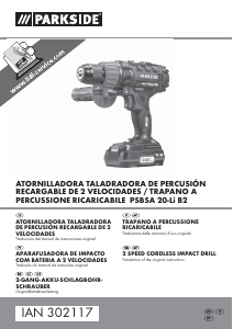 Manual Parkside PSBSA 20-Li B2 Impact Drill