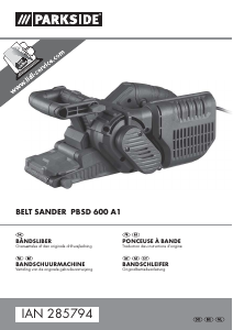 Manual Parkside PBSD 600 A1 Şlefuitor cu bandă