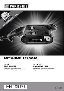 Manual Parkside PBS 600 B1 Belt Sander