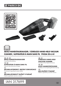 Manual Parkside PHSSA 20-Li A1 Handheld Vacuum