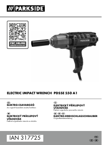 Manuál Parkside PDSSE 550 A1 Akušroubovák