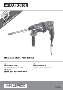 Instrukcja Parkside PBH 800 A1 Młotowiertarka