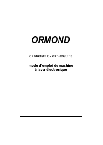 Mode d’emploi Ormond ORD1009SUL13 Lave-linge
