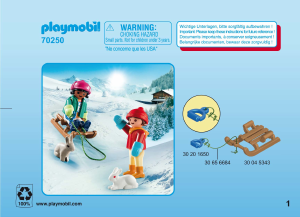 Manuale Playmobil set 70250 Special Bambini con slittino