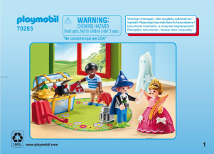 Mode d’emploi Playmobil set 70283 City Life Enfants et malle de déguisements