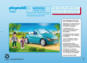 Bruksanvisning Playmobil set 70285 City Life Pappa och barn med en cabriolet