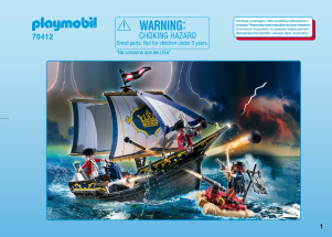 Bruksanvisning Playmobil set 70412 Pirates Skepp med rödrockar