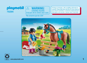 Manual Playmobil set 70294 Riding Stables Set da quinta de cavalos