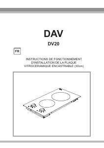 Mode d’emploi DAV DV20 Table de cuisson