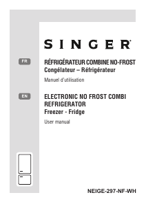 Mode d’emploi Singer NEIGE-297-NF-WH Réfrigérateur combiné