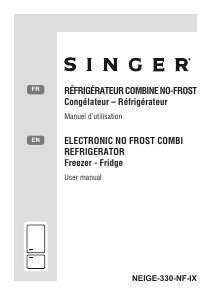 Mode d’emploi Singer NEIGE-330-NF-IX Réfrigérateur combiné