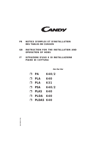 Manuale Candy PLA631 X Piano cottura